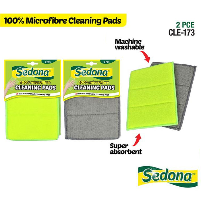 6x Cleaning Sponge Pads 100% Microfiber Microfibre Bulk Washable Mesh Scrubber