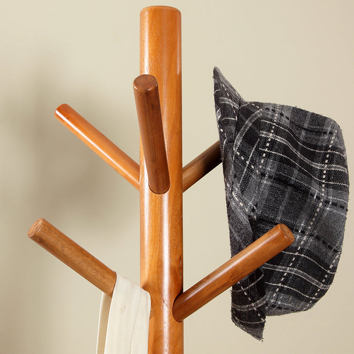 Wooden Coat Stand Rack Clothes Hanger Hat Tree White Jacket Bag Umbrella Hook
