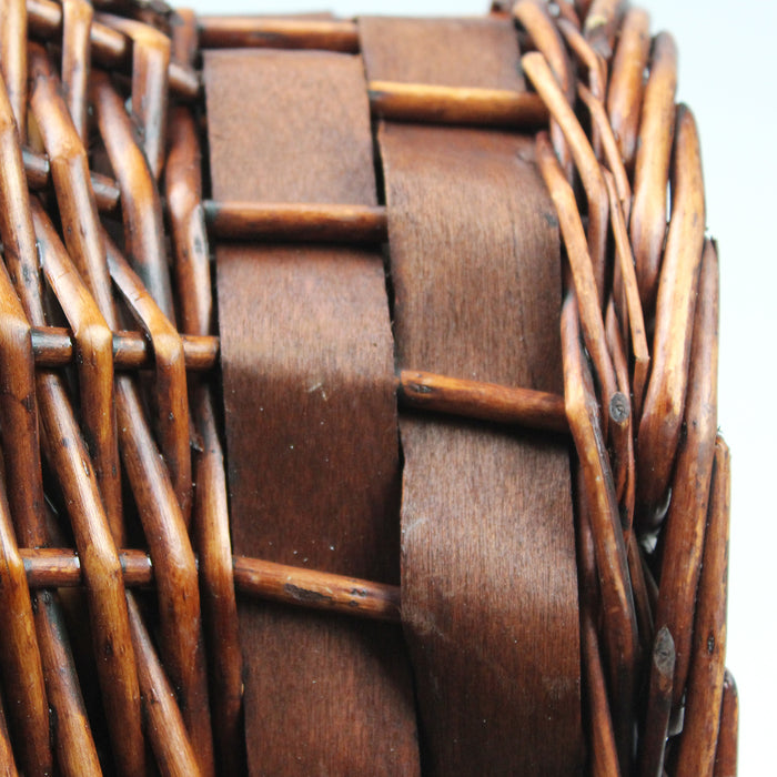 Wicker Basket Set Cane Hamper Picnic Handle Small Large White Brown Vintage Gift