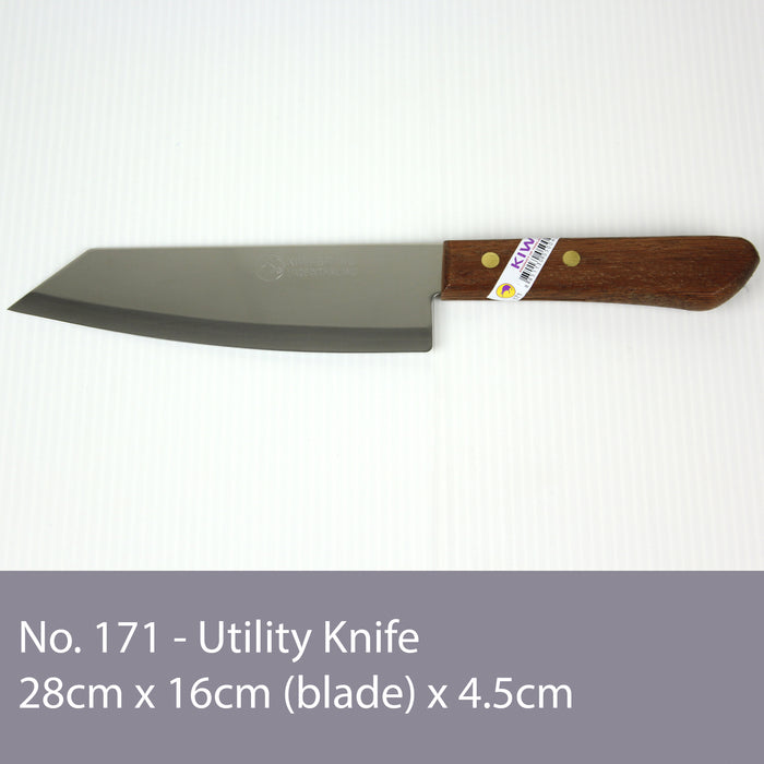No. 171 KIWI Knife Kitchen Chef Knives Stainless Steel Blade Cook Cleaver Wood