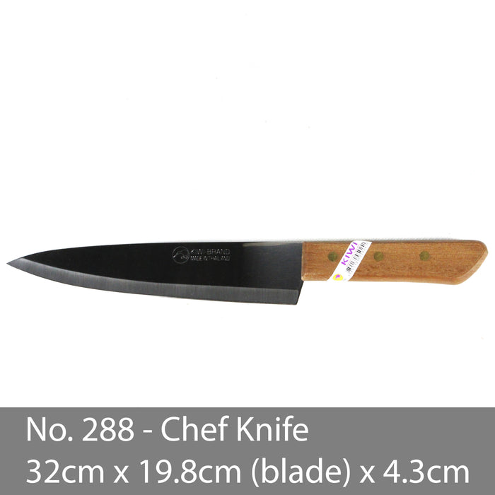 No. 288 KIWI Knife Kitchen Chef Knives Stainless Steel Blade Cook Cleaver Wood