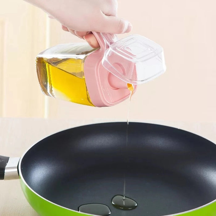 2x Glass Oil Pourer Bottle Dispenser Olive Vinegar 500ml Kitchen Leak-Proof AU
