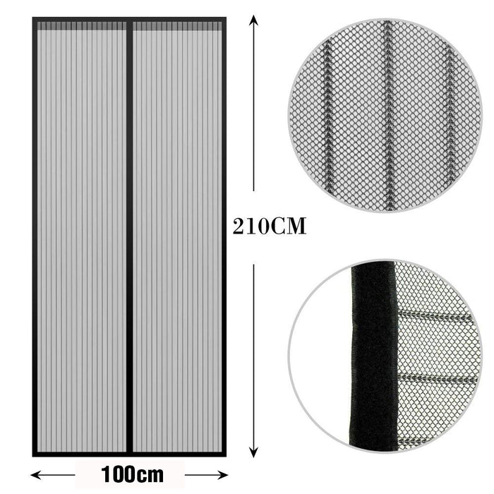 Magnetic Door Curtain Mesh Black Fly Screen Hands Free Mosquito Bug Insect AU