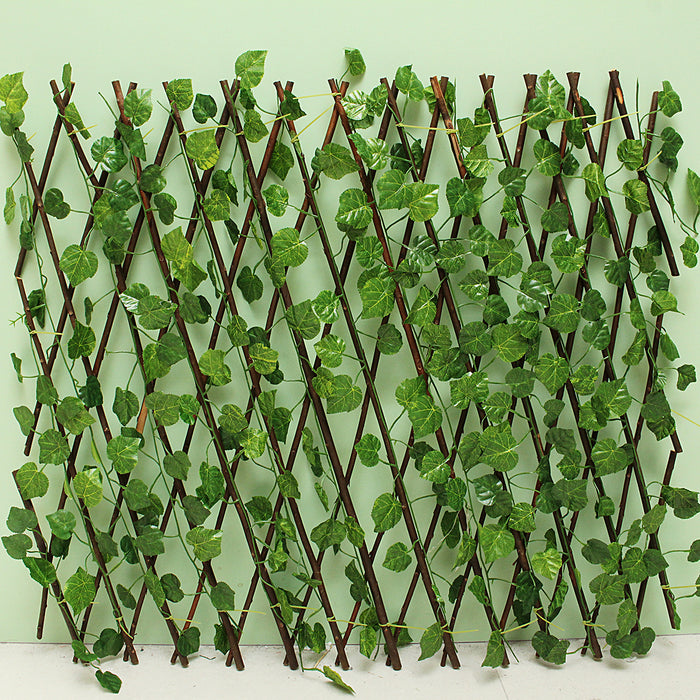 Expanding Trellis Artificial Plant Garden Green Wall Leaf Ivy Wood Fence 280cm