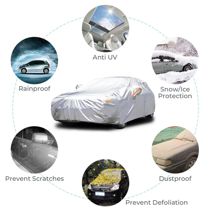 Oxford Cloth Car Cover Hatchback Lightweight Waterproof Dust Hail Universal S