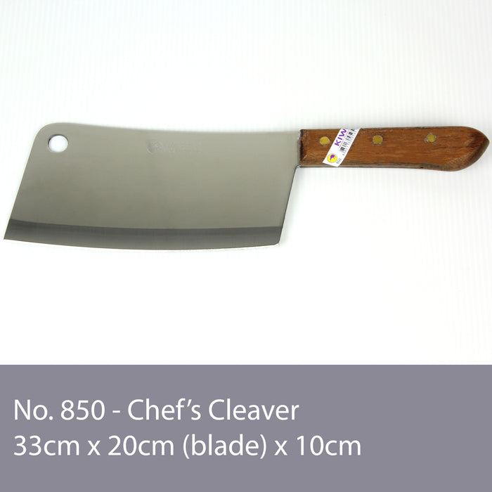 No. 850 KIWI Knife Kitchen Chef Knives Stainless Steel Blade Cook Cleaver Wood