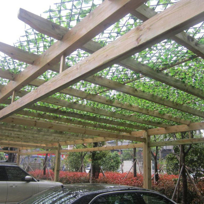 Expanding Trellis Artificial Plant Garden Green Wall Leaf Ivy Wood Fence 200cm