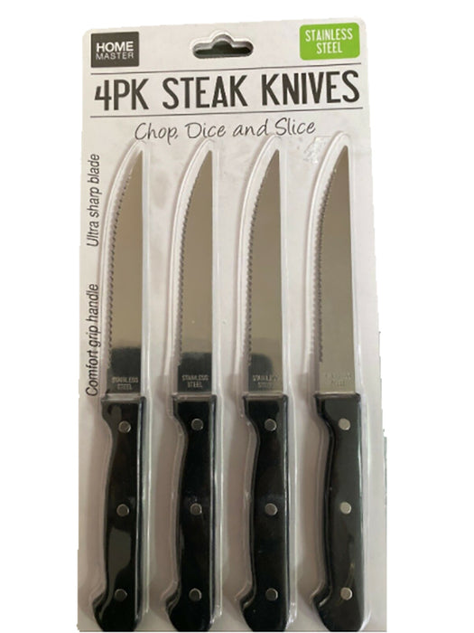 Steak Knives Knife Set Knifes Stainless Steel Sharp Serrated Kitchen 4 Pack