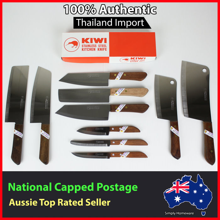 No. 22 KIWI Knife Kitchen Chef Knives Stainless Steel Blade Cook Cleaver Wood