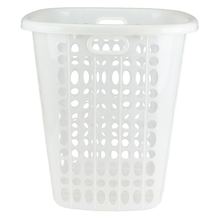 Laundry Basket Bin Plastic Baskets Washing Hamper Bag White Blue Pink Bathroom