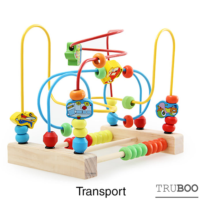 Truboo Wooden Bead Maze Educational Toy Kids Baby Activity Roller Coaster Wire