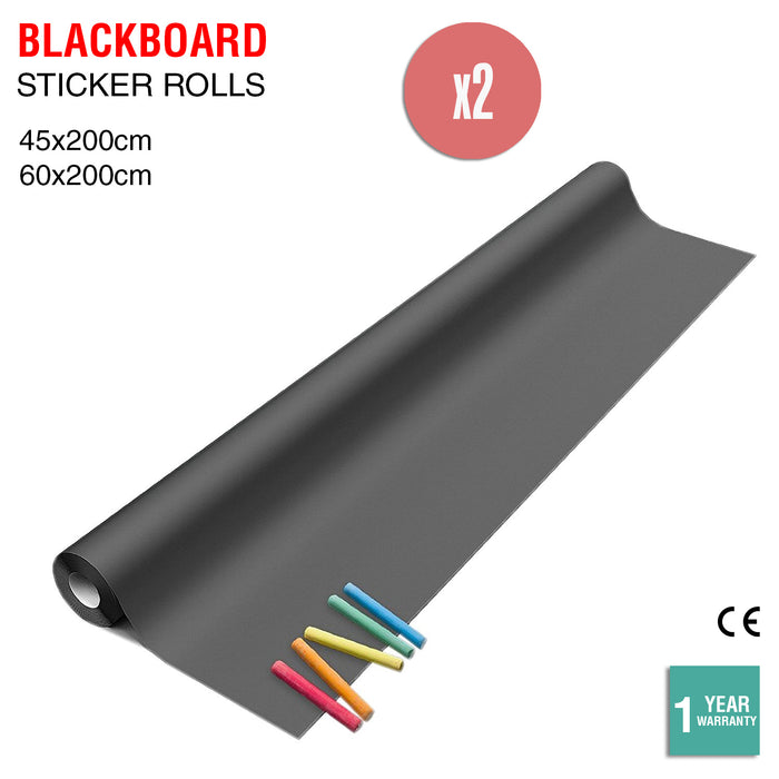 2x Blackboard Wall Sticker Decal Chalkboard Vinyl Labels Removable DIY 10 Chalk