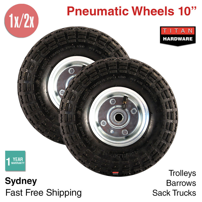 10 Inch Pneumatic Wheels Hand Trolley Cart Sack Truck Wheelbarrow Tyres 16mm