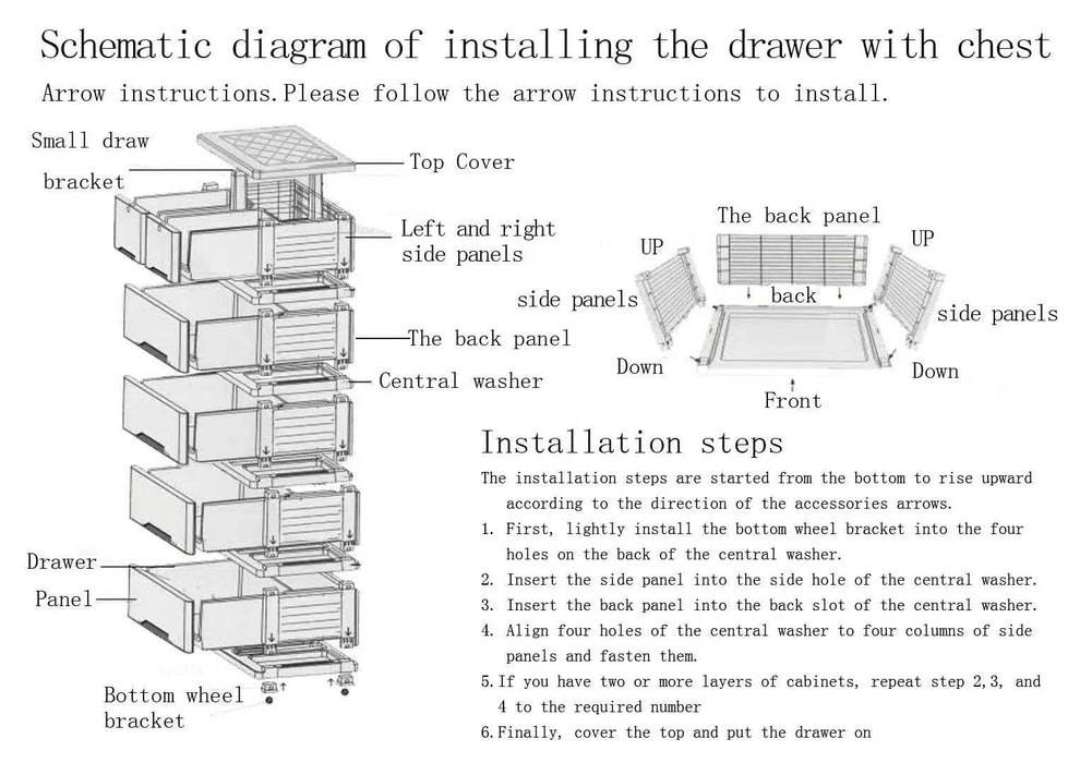 Lecluse 5-Tiers Storage Drawer Plastic Storage Chest Of Drawers Dresser Tallboy
