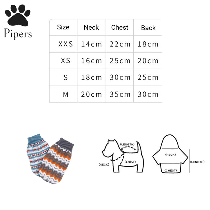 Pipers Dog Sweater Pet Clothes Classic Knitwear Winter Warm Coat Turtleneck