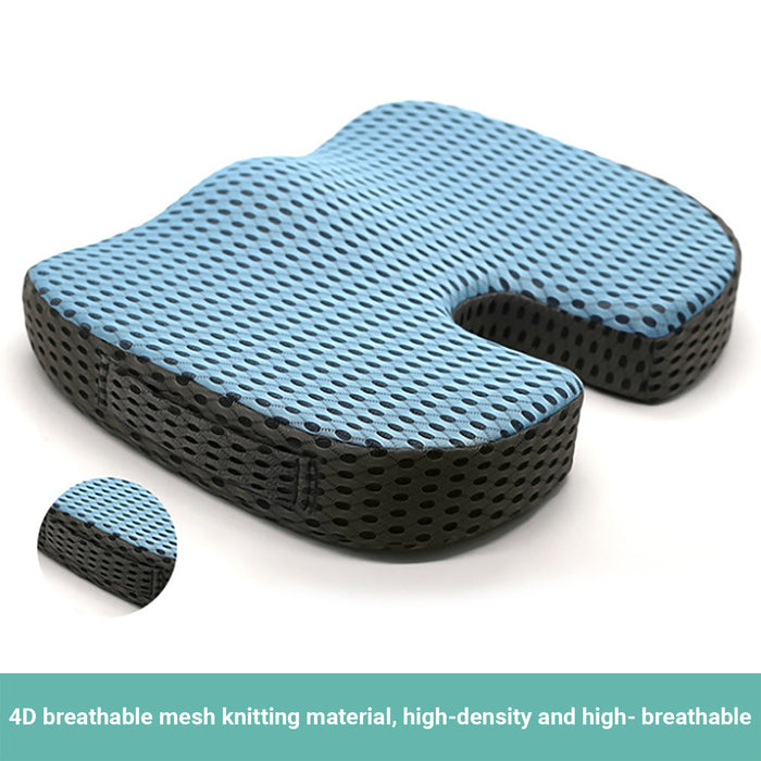Lecluse 2Pcs Orthopedic Cushion Set Lumbar Support Pillow Memory Foam Chair Pad