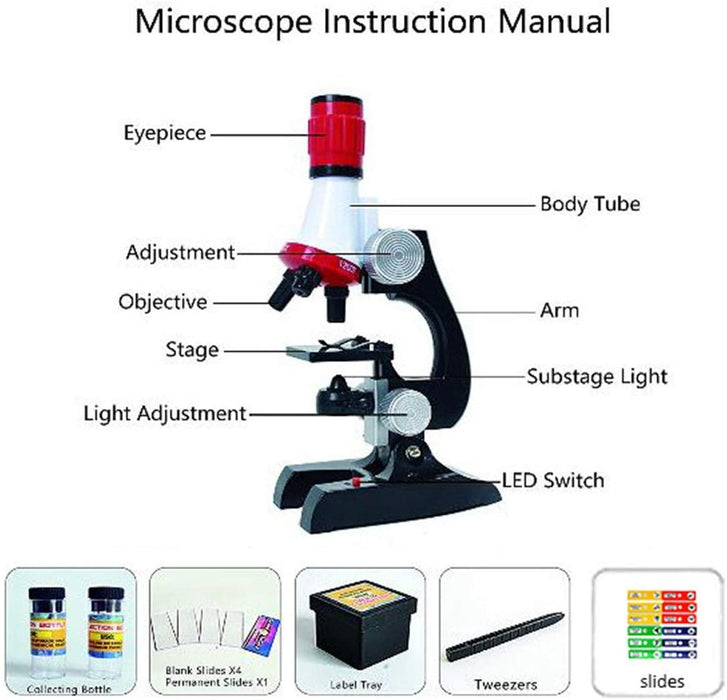 Truboo Kid Science Microscope 100x 400x 1200x Magnifier Children Educational Toy