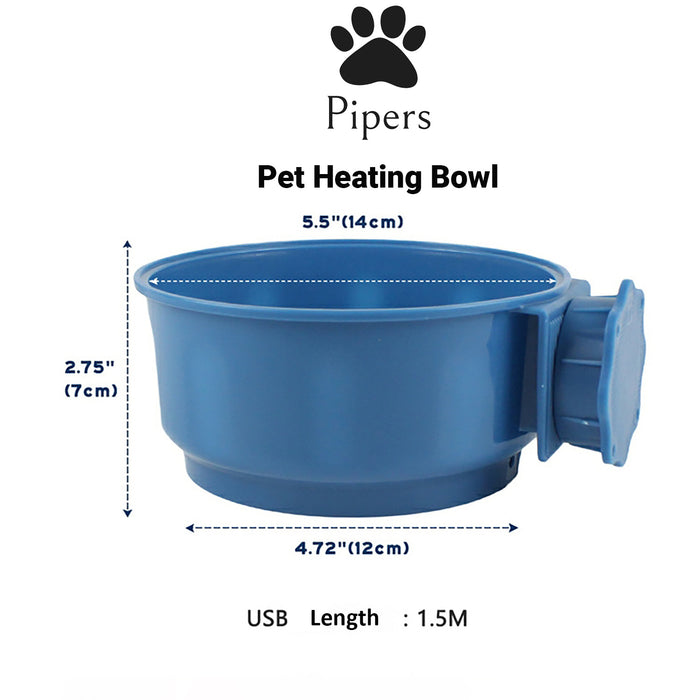 Pipers Pet Water Bowl Heating Constant Temperature Automatic Dispenser Feeding