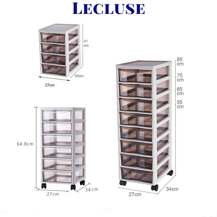 Lecluse Rolling Storage Cart 4/6/8 Drawer Units Office Desk Organizer Cabinet
