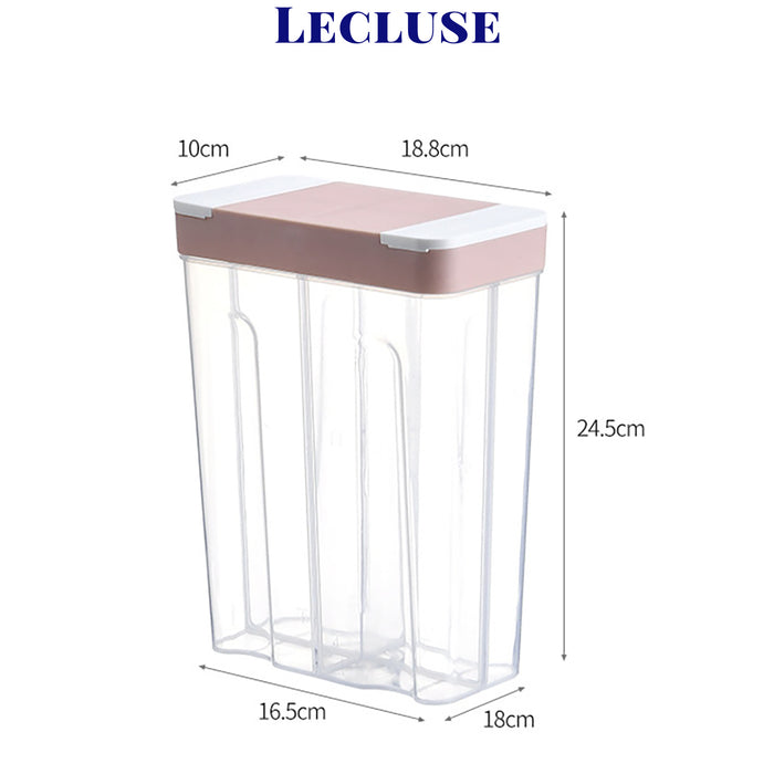 2x Lecluse Kitchen Food Storage Container Cereal Dispenser Dry Goods Bin Lid