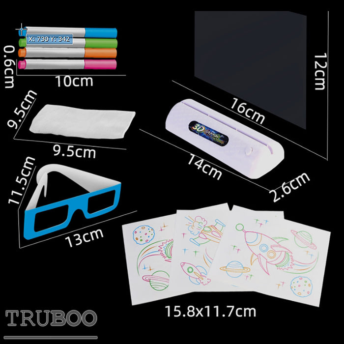 Truboo Light Up Drawing Board Kids 3D Tracing Pad Magic Painting Tablet Toy