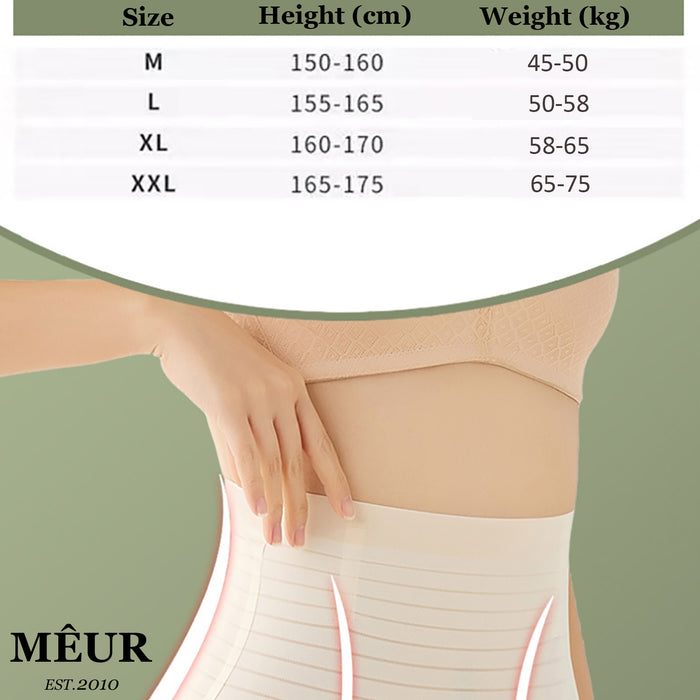 Meur Women High Waist Shapewear Stripe Briefs Shorts Body Slimmer Tummy Control