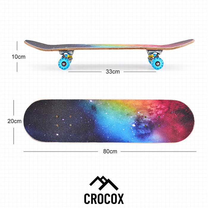 Crocox Kids Adult Skateboard Complete Set Up-Beginner to Pro Boards Outdoor