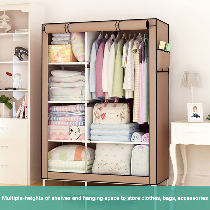 Wasel Portable Clothes Closet Large Wardrobe Storage Organiser Shelf Cabinet