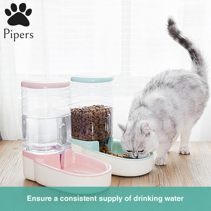3.8L Pipers Pet Automatic Water Food Dispenser Dog Cat Drinking Feeder Bottle
