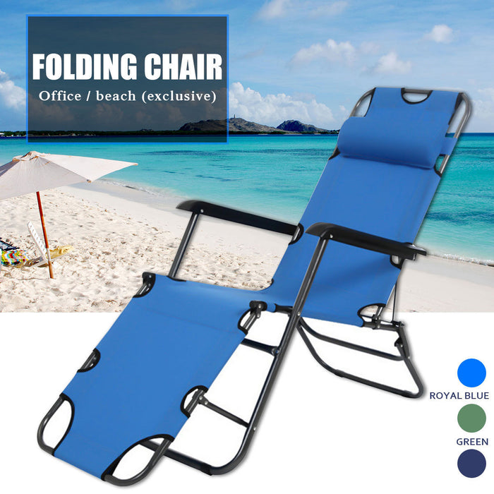 Reclining Folding Deck Chair Lounge Beach Camping Sun Portable Outdoor Fishing