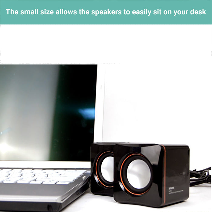 2x Kartech Mini Computer Speakers USB  2.0 Multimedia Music Stereo Desktop Sound