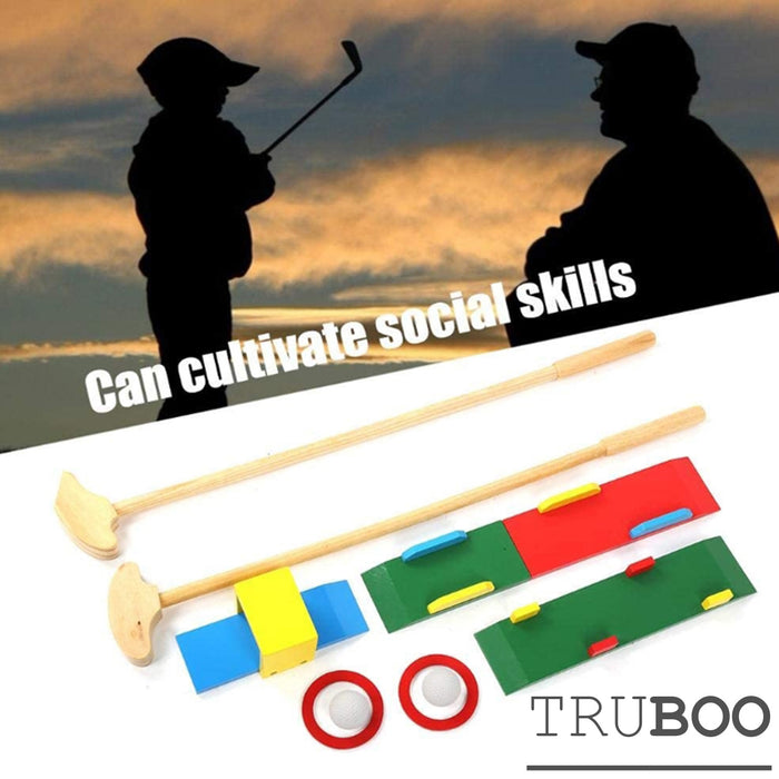 Truboo Kids Golf Clubs Set Children Practice Toy Educational Sport Game Wooden