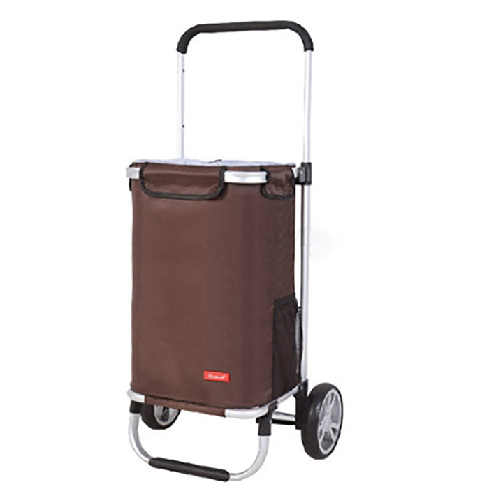 Shopping Cart Trolley Grocery Aluminium Foldable Luggage Wheels Basket Carts Bag