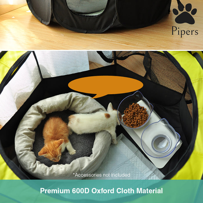 Pipers Pet Portable Playpen Dog Puppy Tent Enclosure Exercise Cat Cage 8 Panels