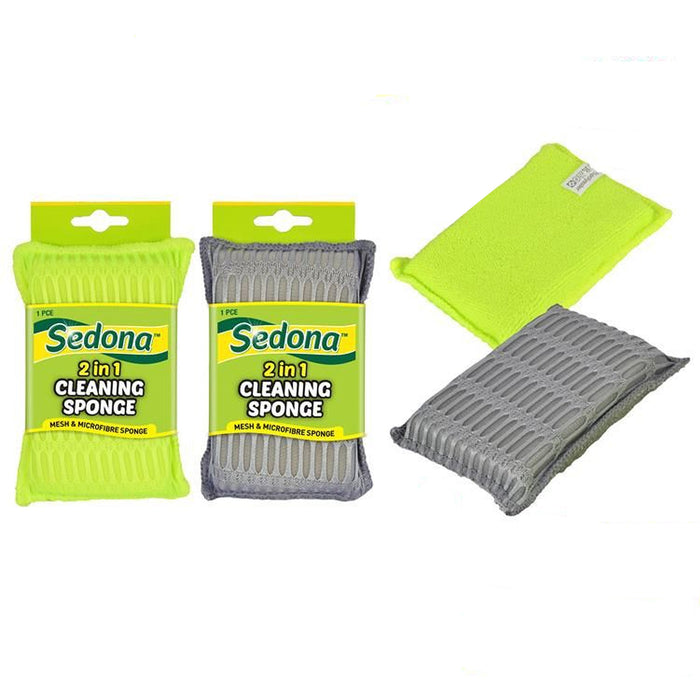 6x Cleaning Sponge Pads 100% Microfiber Microfibre Bulk Washable Mesh Scrubber