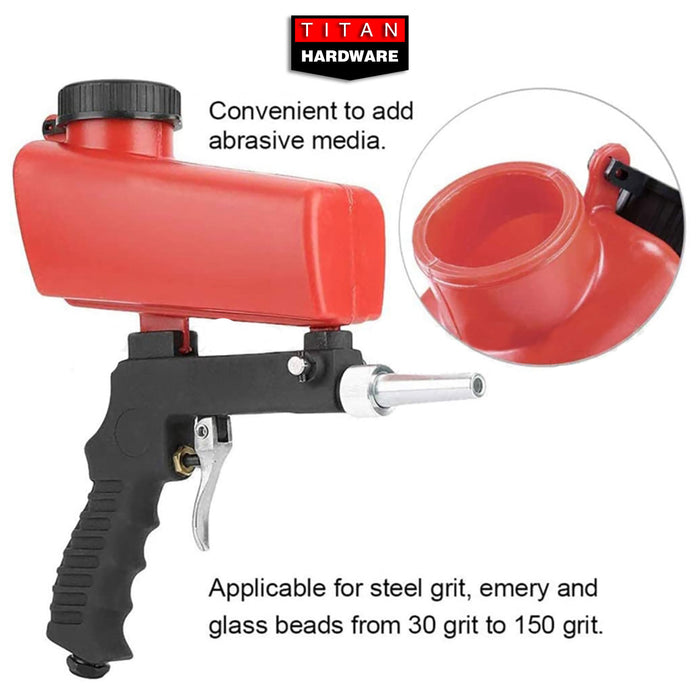 Titan Sand Blaster Gun Soda Spray Tool Air Compressor Pneumatic Handheld 90PSI