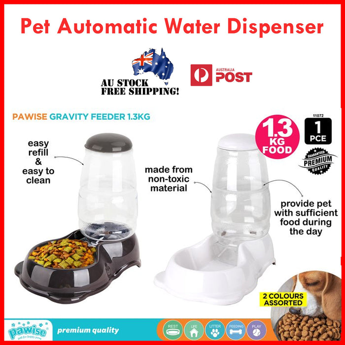 Pet Automatic Water Food Dispenser 2 in 1 Timer Drinking Feeder Bottle Dog Cat