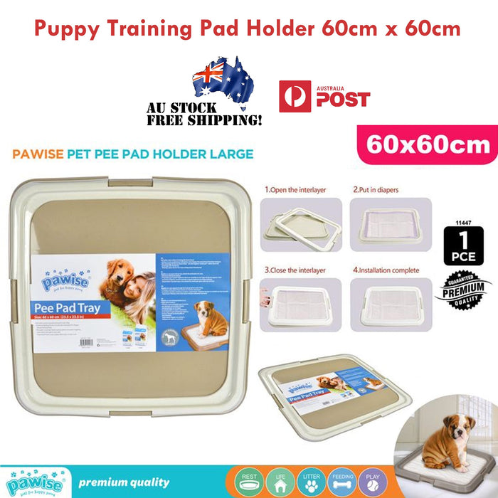 Dog Puppy Training Pad Holder Secure Clean Portable Toilet Potty Trainer 60x60cm