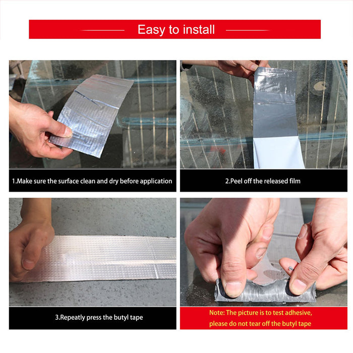 Titan Butyl Tape Waterproof Aluminium Foil Rubberised Repair Super Self Pipe Roo