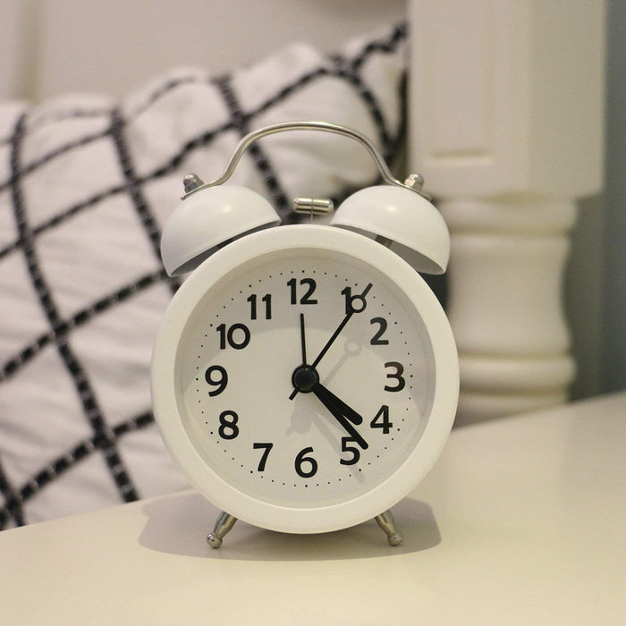 Twin Bell Alarm Clock Vintage Retro Loud Clocks Battery Bedside Desk Analogue