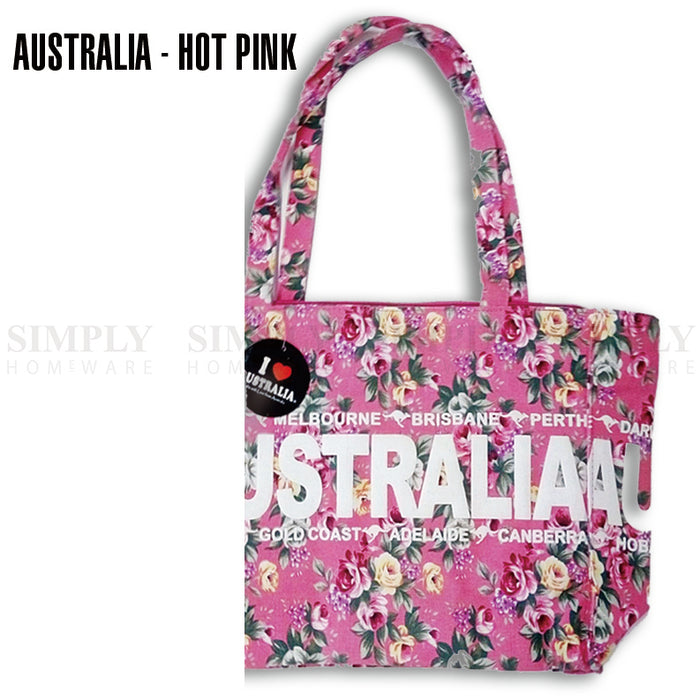 Floral Handbag Tote Canvas Waterproof Shoulder Bag Women Large Capacity Aussie - Simply Homeware