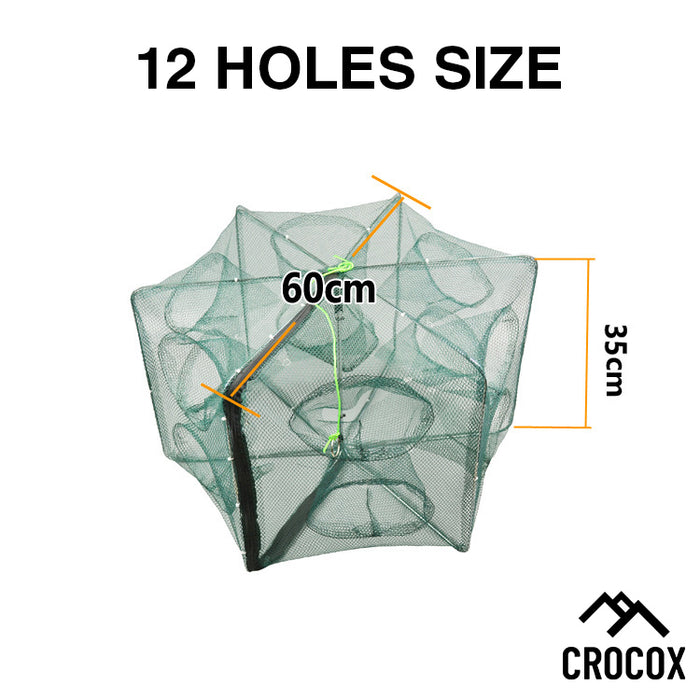 Crocox Fishing Net Cage Foldable Trap Shrimp Crab Minnow Yabbie Automatic Large
