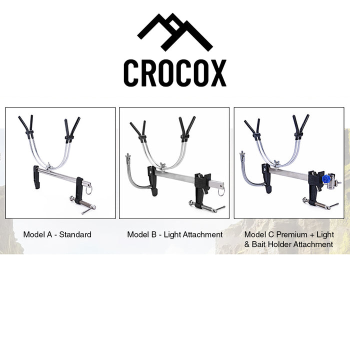 2x Crocox Fishing Rod Holders Stand Wall Boat G Clamp On Rack Clips Rest Kayak