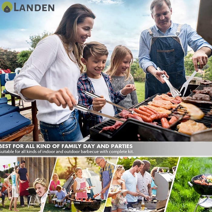 Landen BBQ Grill Tools Set Portable Barbecue Utensil Cooking Kit 5/20Pcs