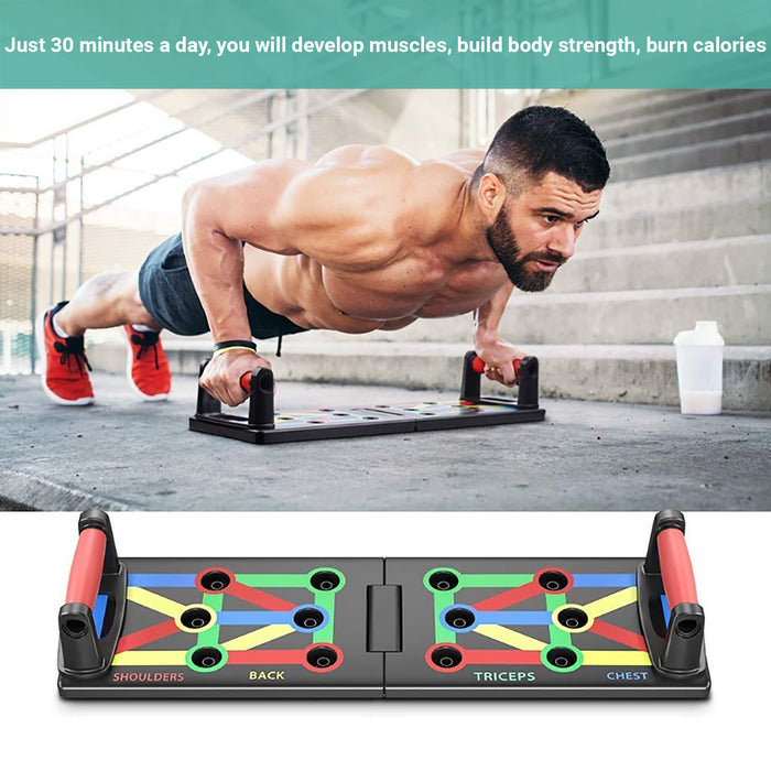 Crocox Push Up Board Fitness Stand Bar Muscle Training Rack Foldable Home Gym