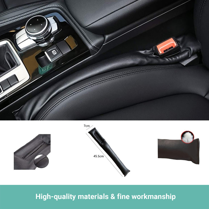 2x Kartech Car Seat Gap Filler Leakproof Blocker PU Leather Spacer Protector