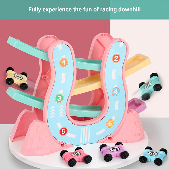 Truboo Kids Car Track Toy Gliding Playset Vehicle Race Rail Slider Boy Toddlers
