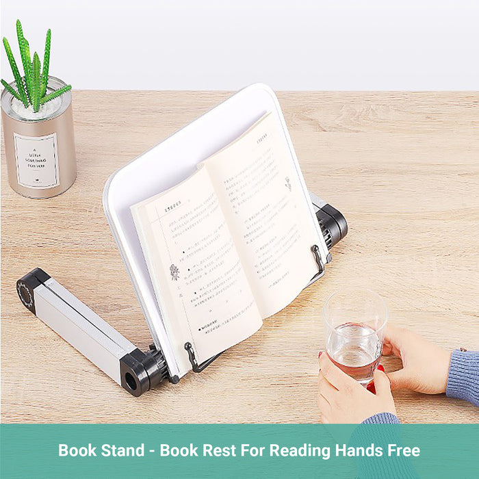 Lineguard Book Stand Adjustable Document Holder Foldable Reading Desk Study Work