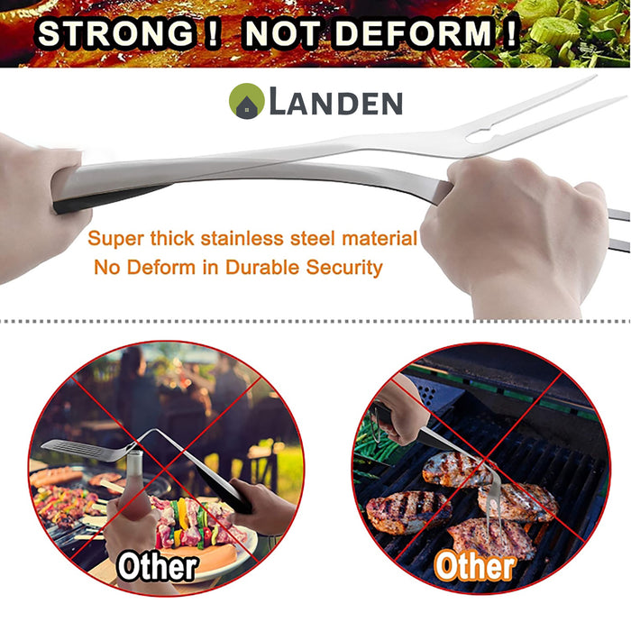 Landen BBQ Grill Tools Set Portable Barbecue Utensil Cooking Kit 5/20Pcs