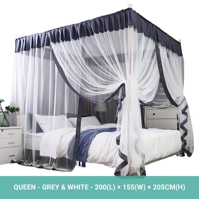 Lecluse Romantic Mosquito Curtain 4 Corner Bed Canopy King Queen Size Netting